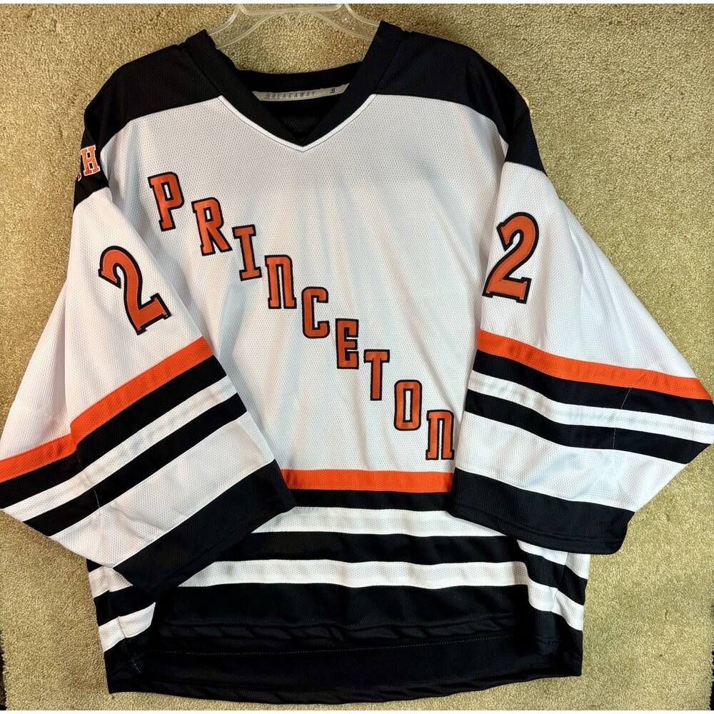Princeton Youth Hockey Goalie Jersey Adult Medium White Stitched Team Issued #2